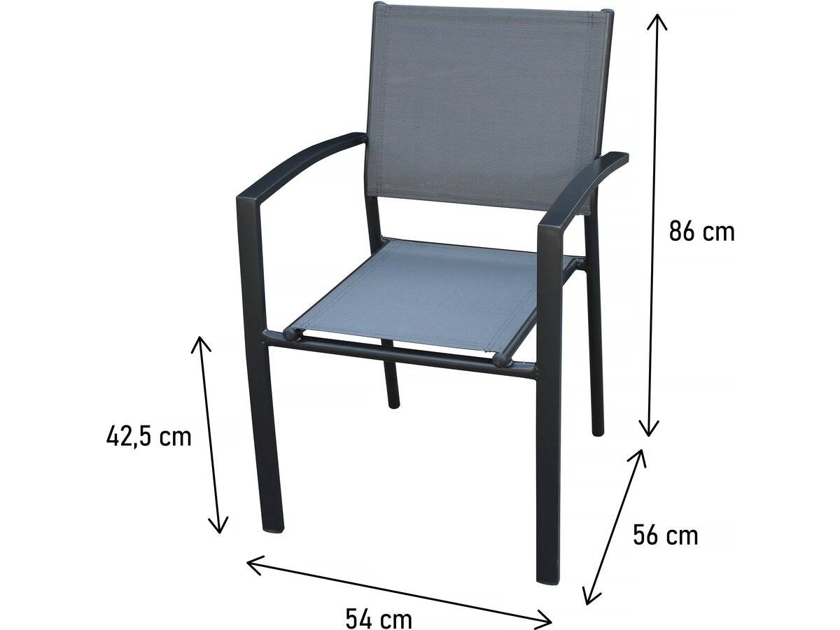 Habitat Et Jardin - Lot De 2 Chaises De Jardin En Aluminium "lyraya" - Anthracite -habitat Et Jardin - Imagen 3