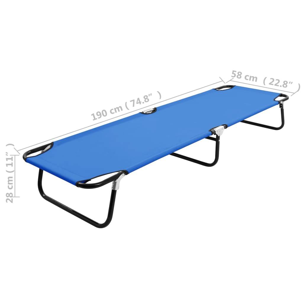 Maison Chic - Bain de soleil pliable - Transat - Chaise longue Bleu Acier - MEUBLE PRO - Image 9