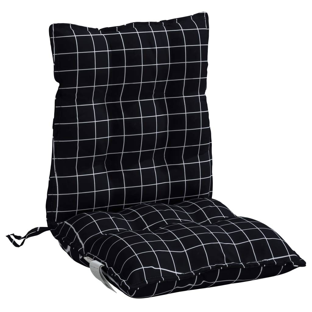 Lot de 2 Coussins d'extérieur - Coussins de chaise à dossier bas - Coussins de Siège pour intérieur et extérieur motif à carreaux noir - Image 5