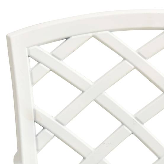 Ensemble de bistro jardin meuble extérieur terrasse 3 pièces aluminium coulé blanc - Imagen 5