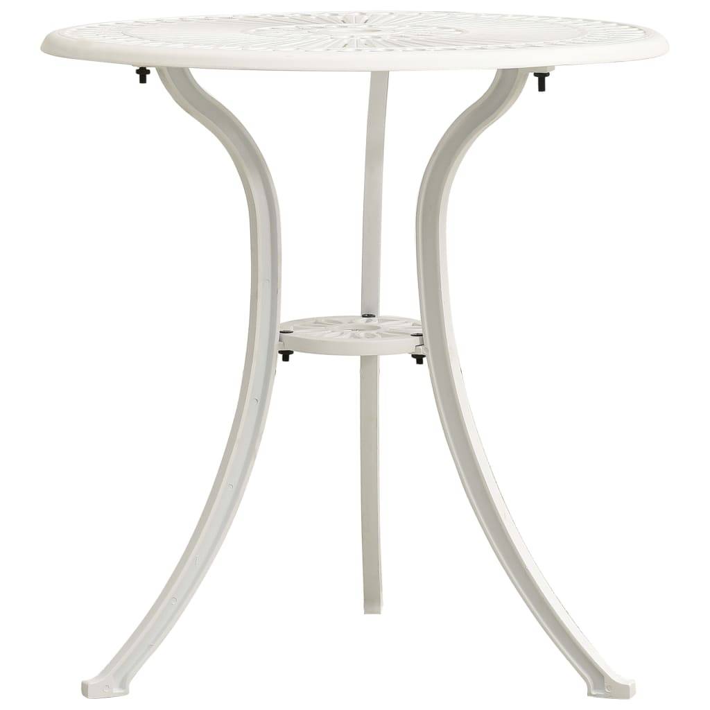 Ensemble de bistro jardin meuble extérieur terrasse 3 pièces aluminium coulé blanc - Imagen 6