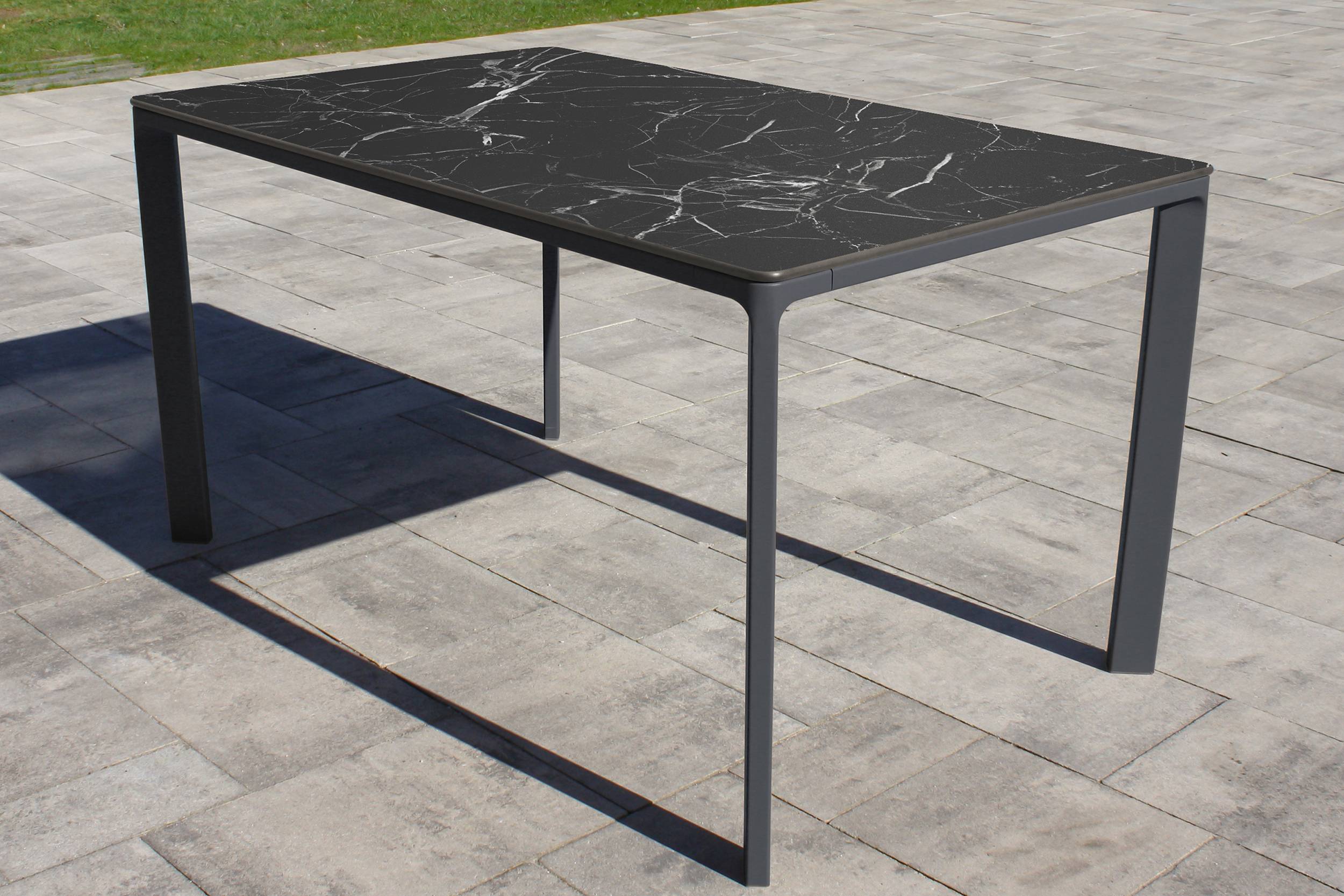 Table de jardin MEET 6 places aluminium et peinture Epoxy noire - EZPELETA - Imagen 1