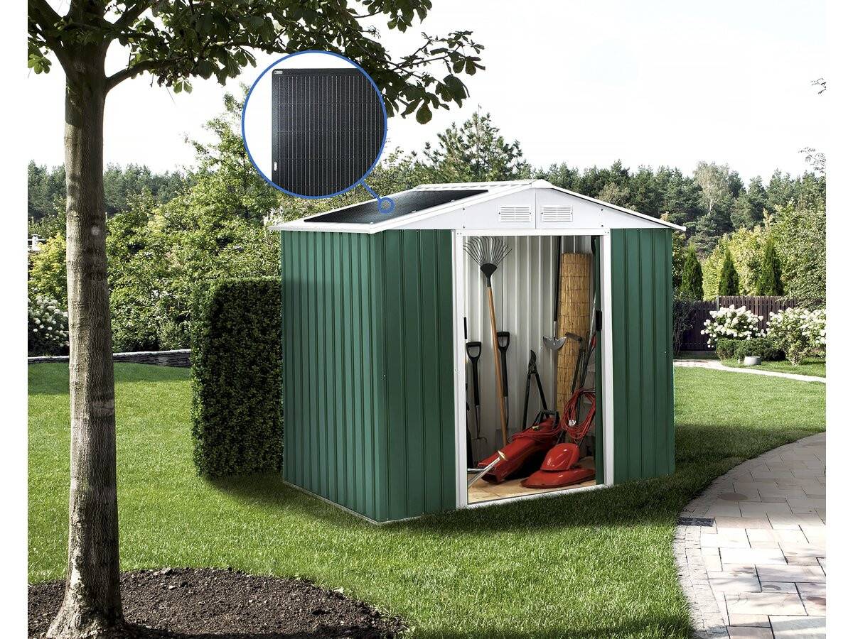 Habitat Et Jardin - Abri De Jardin Métal - "rosas " - 4,07 M² Avec Panneaux Solaires - Vert -habitat Et Jardin - Imagen 2