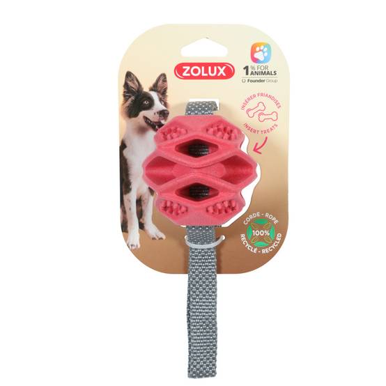 Zolux - Jouet Balle TPR cache friandises terracotta ø 7.8 x 31.5 cm pour chien - Image 3