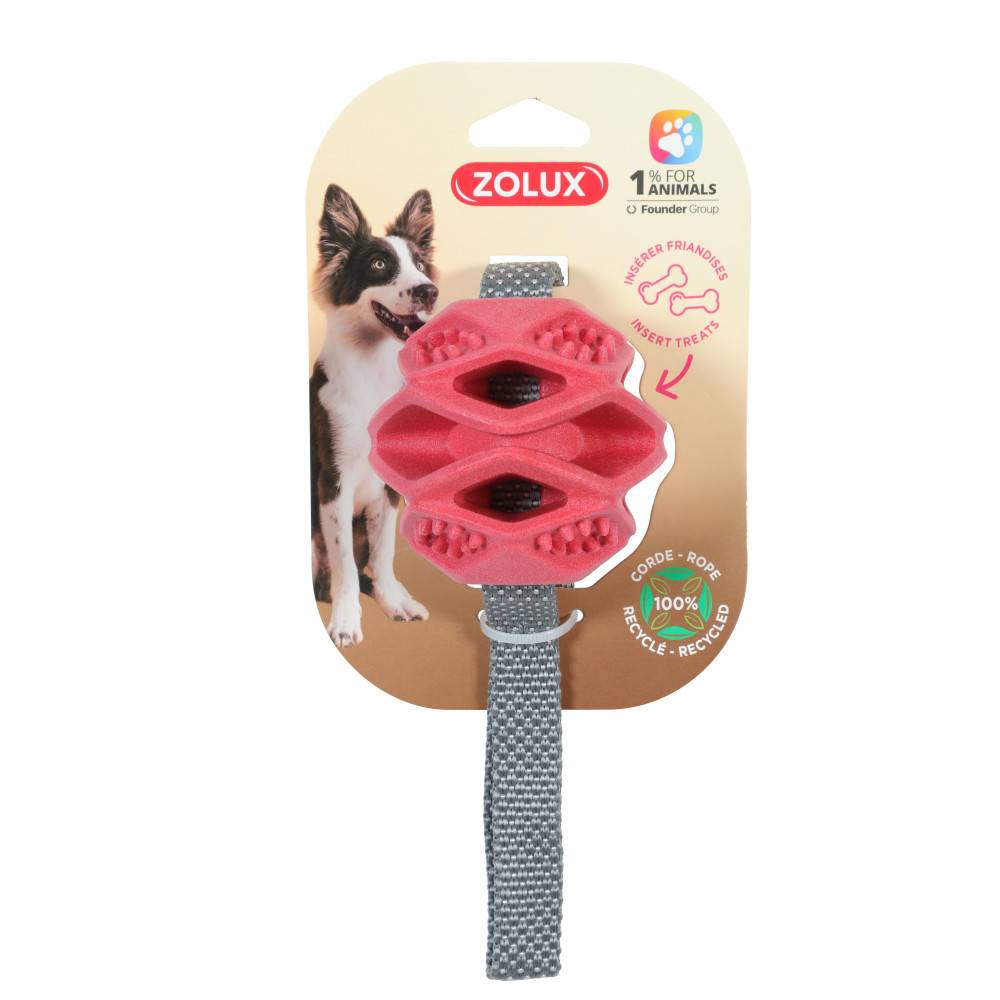 Zolux - Jouet Balle TPR cache friandises terracotta ø 7.8 x 31.5 cm pour chien - Image 3