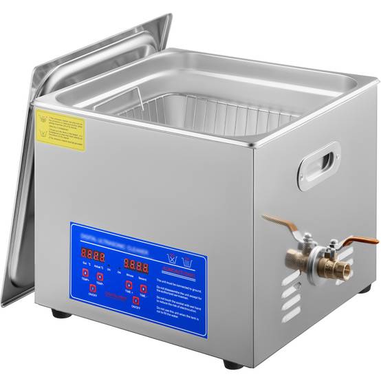 VEVOR Nettoyeur à ultrasons 15L, usage domestique, affichage digital, bac de nettoyage efficace. - Image 1