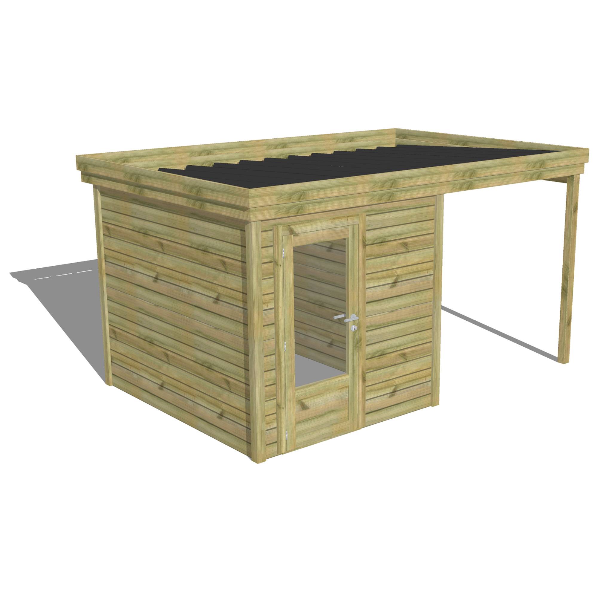 Abri Français - ABRI DE JARDIN bois Pin traité autoclave 27mm - 4,14x2,64m / 11m2 - Bac acier - Abri Français - Image 1