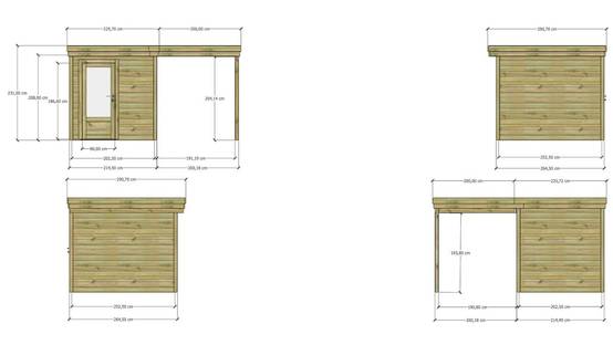 Abri Français - ABRI DE JARDIN bois Pin traité autoclave 27mm - 4,14x2,64m / 11m2 - Bac acier - Abri Français - Image 5