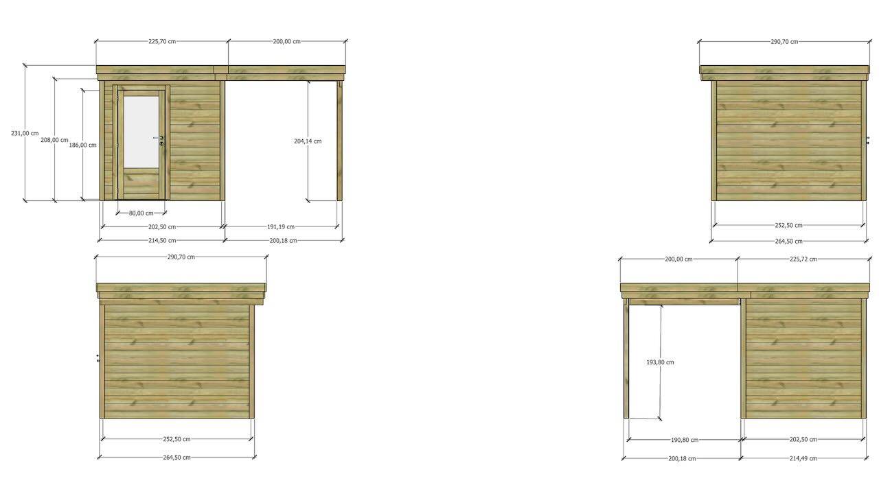 Abri Français - ABRI DE JARDIN bois Pin traité autoclave 27mm - 4,14x2,64m / 11m2 - Bac acier - Abri Français - Image 5
