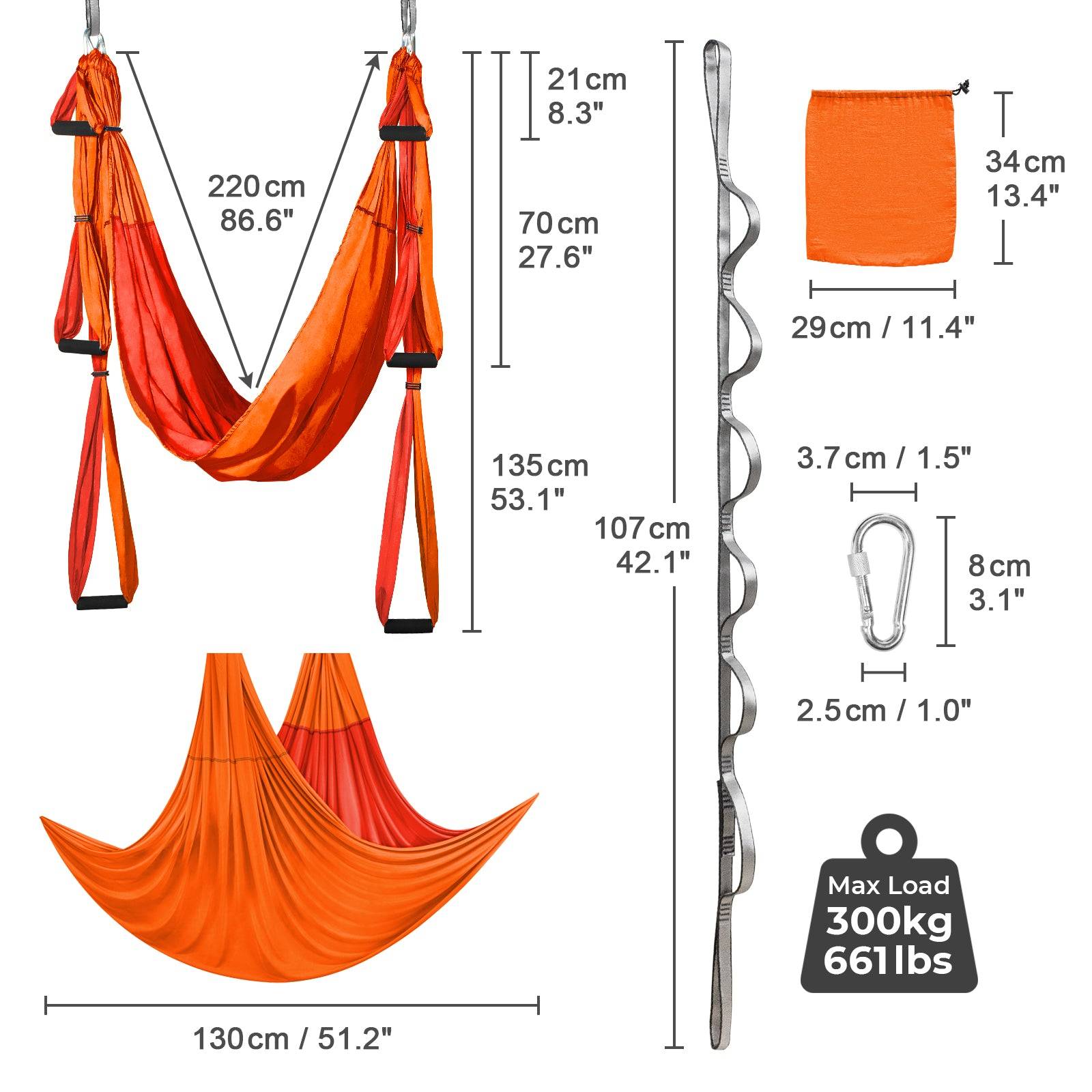 Hamac de Yoga Aérien Kits - MISSMAO - Swing Sling - Nylon souple