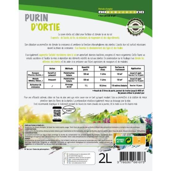 Terra Nostra Purin D'ortie - Pouch 2l Concentré - Préparation 100% Naturelle - Utilisable En Agriculture Biologique - Image 2