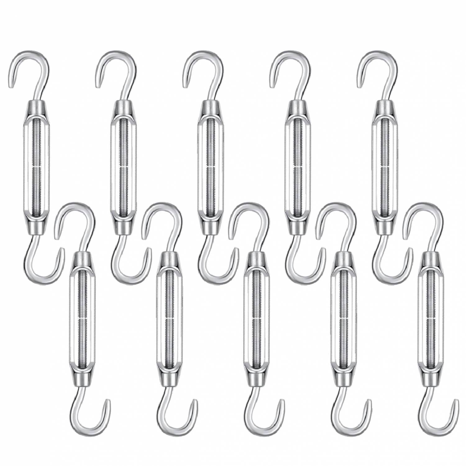 Linxor - Lot de 10 tendeurs de fil réglables en acier inoxydable - Double crochets - M6 - Linxor - Imagen 1