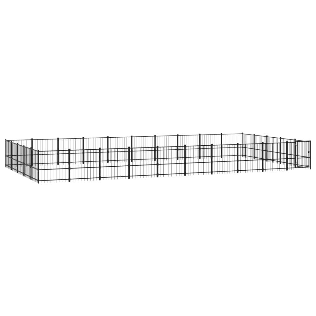 Vidaxl - Chenil d'extérieur pour chiens Acier 47,05 m² vidaXL 3124640 - Imagen 2