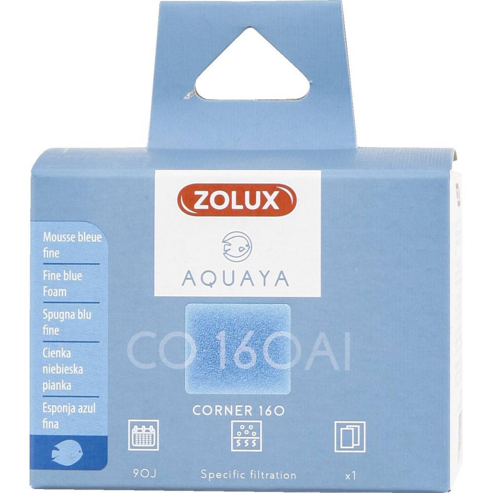 Zolux - Filtre pour pompe corner 160, filtre CO 160 Al mousse bleue fine x1. pour aquarium. - Imagen 1