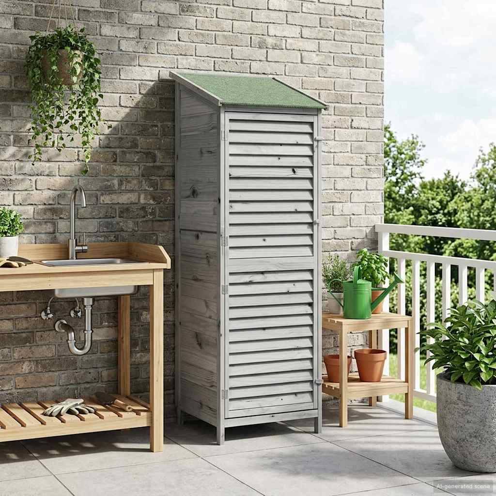 PANGIVO - Abri de jardin bois de sapin gris 59 x 56 x 176 cm - PANGIVO - Image 1