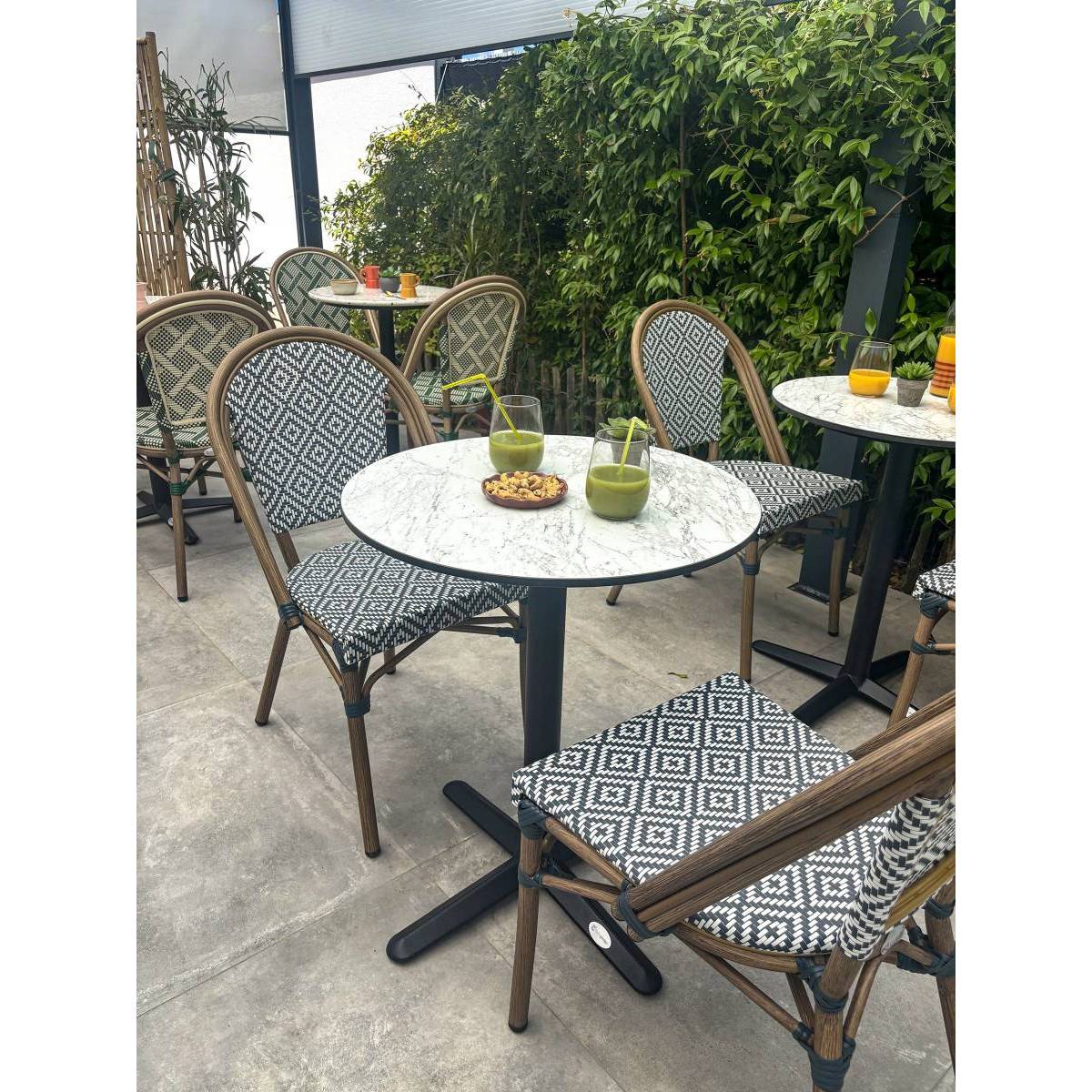 Table de Jardin Ronde "Bistro" 60cm Blanc - Image 9