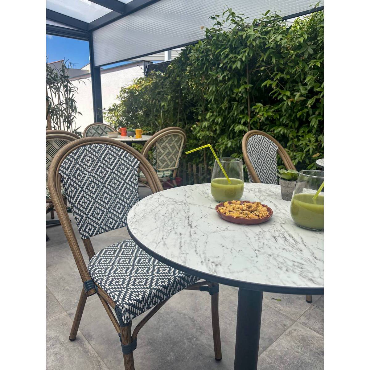 Table de Jardin Ronde "Bistro" 60cm Blanc - Image 8