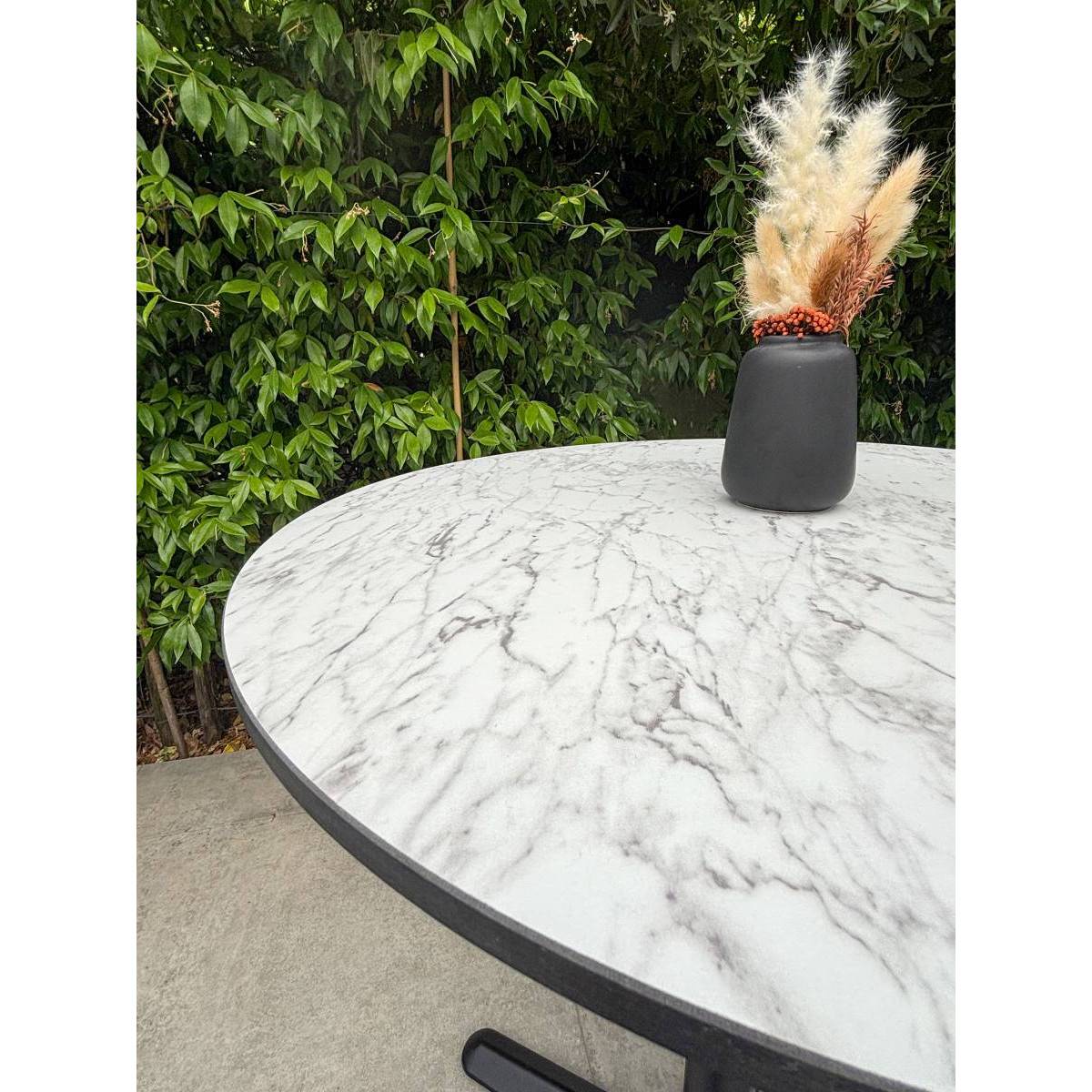 Table de Jardin Ronde "Bistro" 60cm Blanc - Image 3