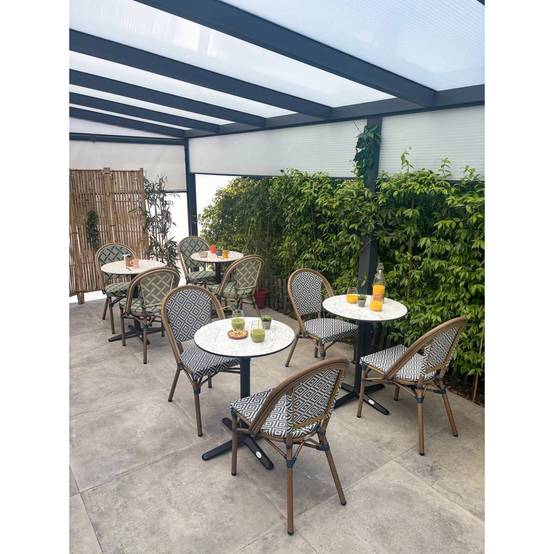 Table de Jardin Ronde "Bistro" 60cm Blanc - Image 7