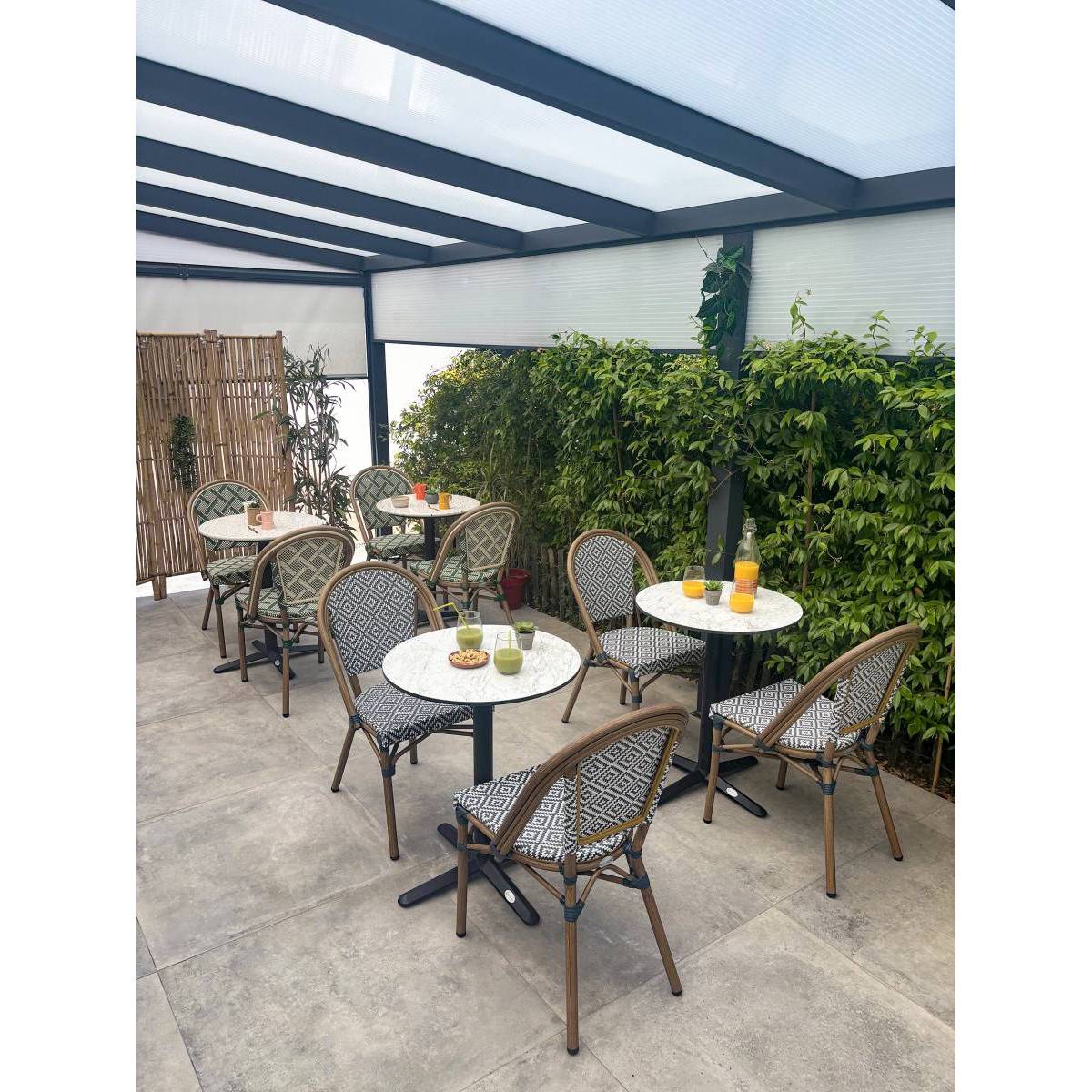 Table de Jardin Ronde "Bistro" 60cm Blanc - Image 7