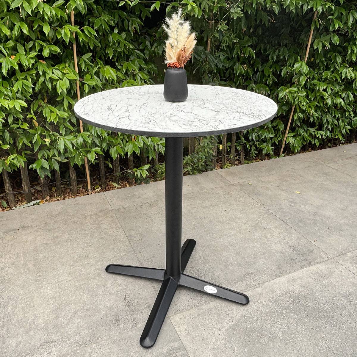 Table de Jardin Ronde "Bistro" 60cm Blanc - Image 2