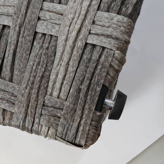 Panier rangement jardin maison rotin avec tissu intérieur, 57x34x62cm, gris - Image 9