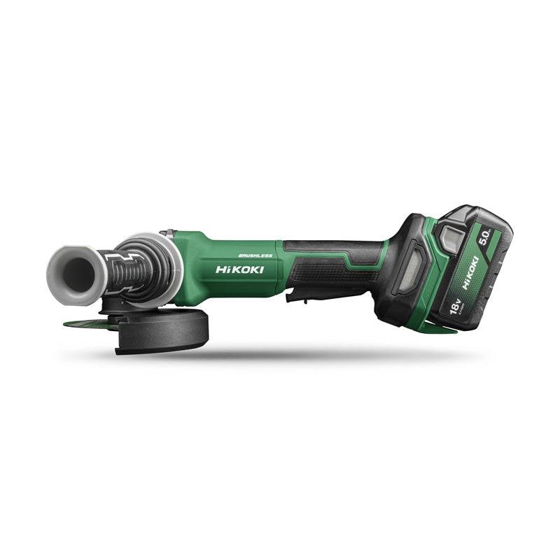 Meuleuse Ø125mm 18V 5,0Ah Brushless - HIKOKI - G1813DFWQZ Inter.homme mort - poignée anti-vib.- Hitcase Hikoki