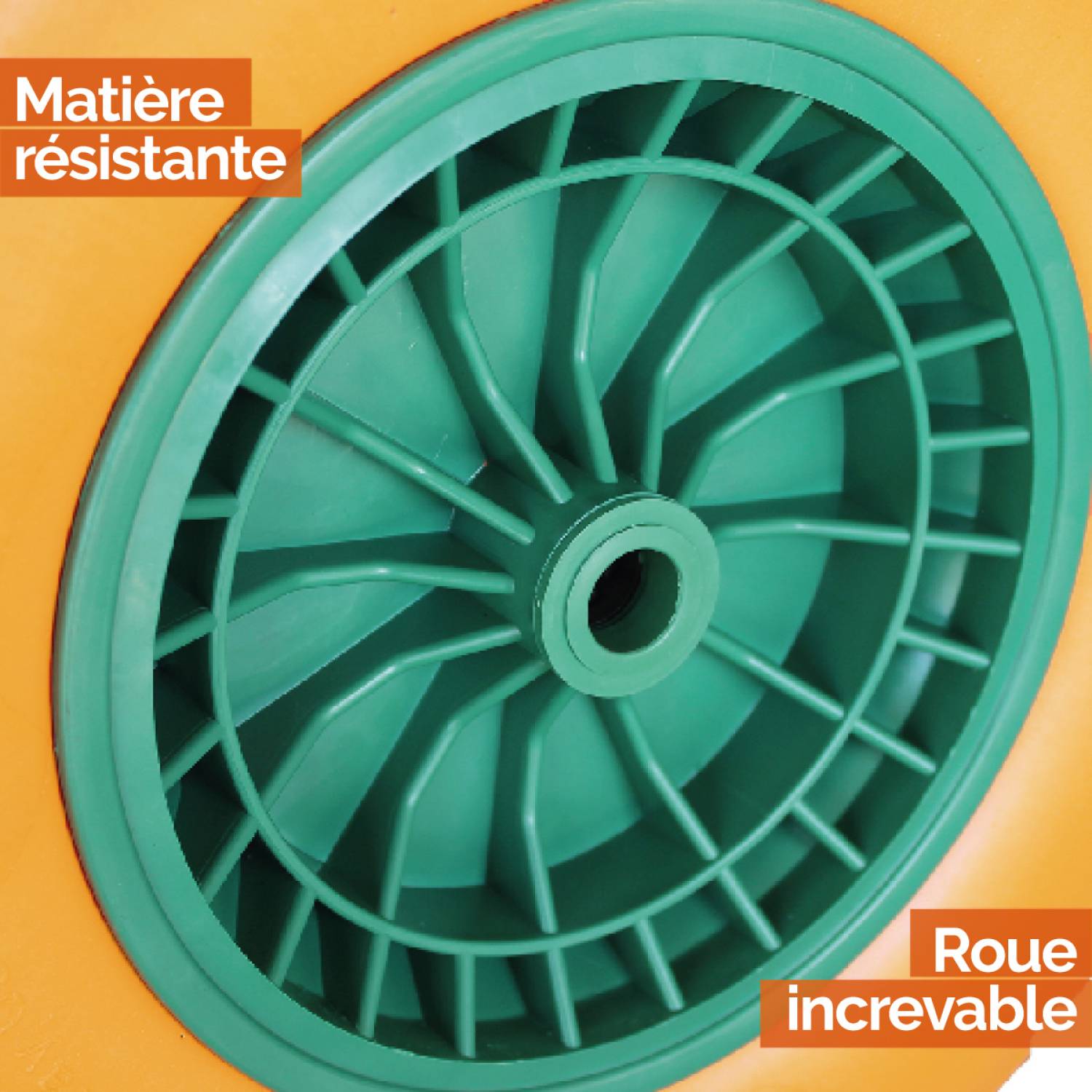 Linxor - Roue increvable pour brouette 38.5 x 9 cm - Axe 20 mm - Linxor - Imagen 3