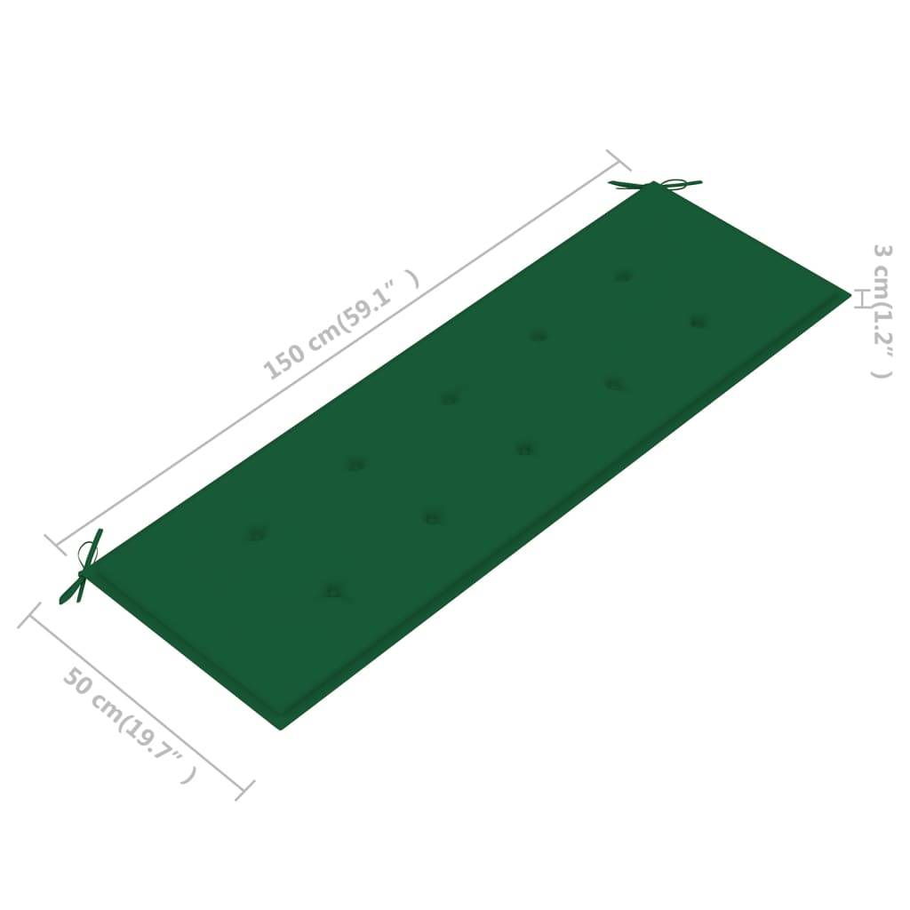Helloshop26 - Banc de jardin meuble de patio d'extérieur terrasse avec coussin 157 cm bois d'acacia massif - Imagen 8