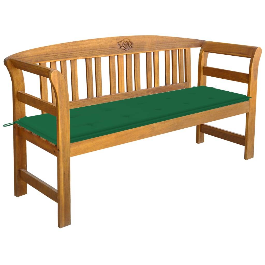 Helloshop26 - Banc de jardin meuble de patio d'extérieur terrasse avec coussin 157 cm bois d'acacia massif - Imagen 1