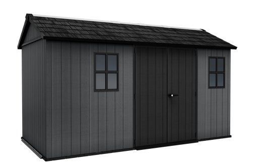 Keter - Abri de jardin Newton Plus 1375 - 8,6 m² - Gris Aspect bois - KETER - Image 1