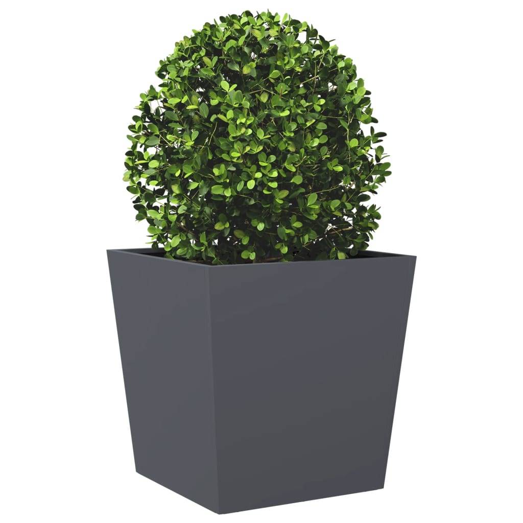 Jardinière Carrée Acier Pot de Fleurs Extérieur Anthracite 50x50x50 cm – ComfortXL Outdoor Living - Image 3