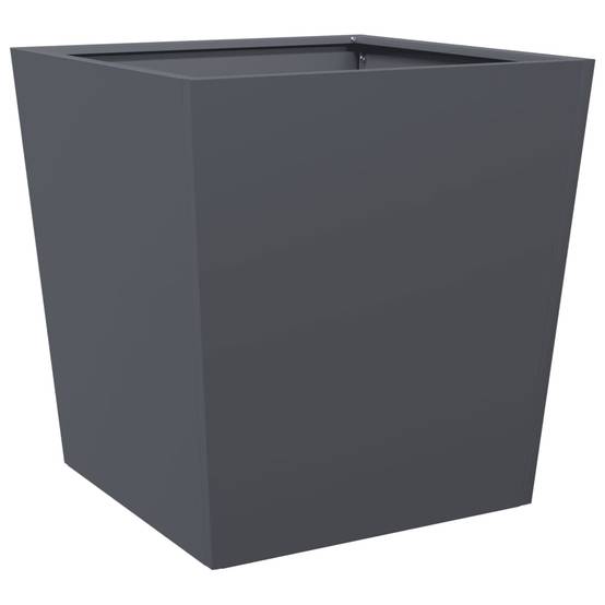 Jardinière Carrée Acier Pot de Fleurs Extérieur Anthracite 50x50x50 cm – ComfortXL Outdoor Living - Image 2
