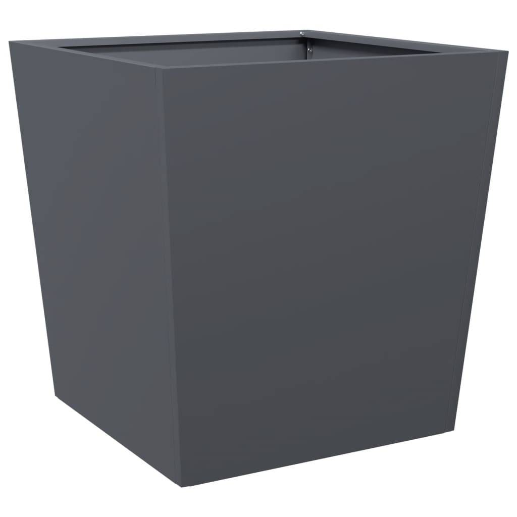 Jardinière Carrée Acier Pot de Fleurs Extérieur Anthracite 50x50x50 cm – ComfortXL Outdoor Living - Image 6