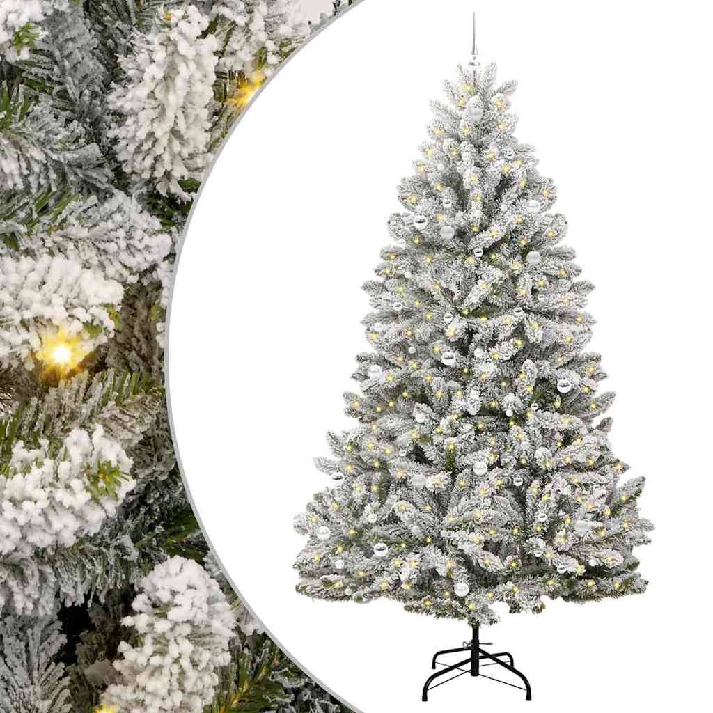 Créez une Ambiance Hivernale : Sapin de Noël Enneigé 270 cm avec LED et 120 Boules – ComfortXL Outdoor Living - Image 2