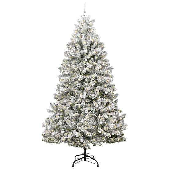 Créez une Ambiance Hivernale : Sapin de Noël Enneigé 270 cm avec LED et 120 Boules – ComfortXL Outdoor Living - Image 3
