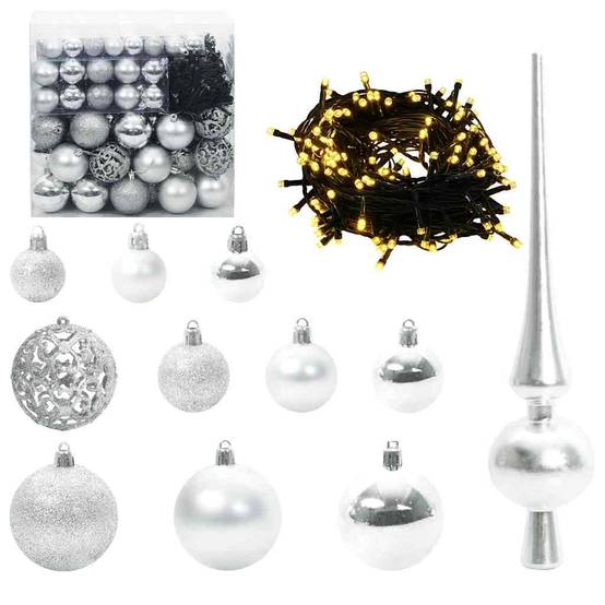 Créez une Ambiance Hivernale : Sapin de Noël Enneigé 270 cm avec LED et 120 Boules – ComfortXL Outdoor Living - Image 6