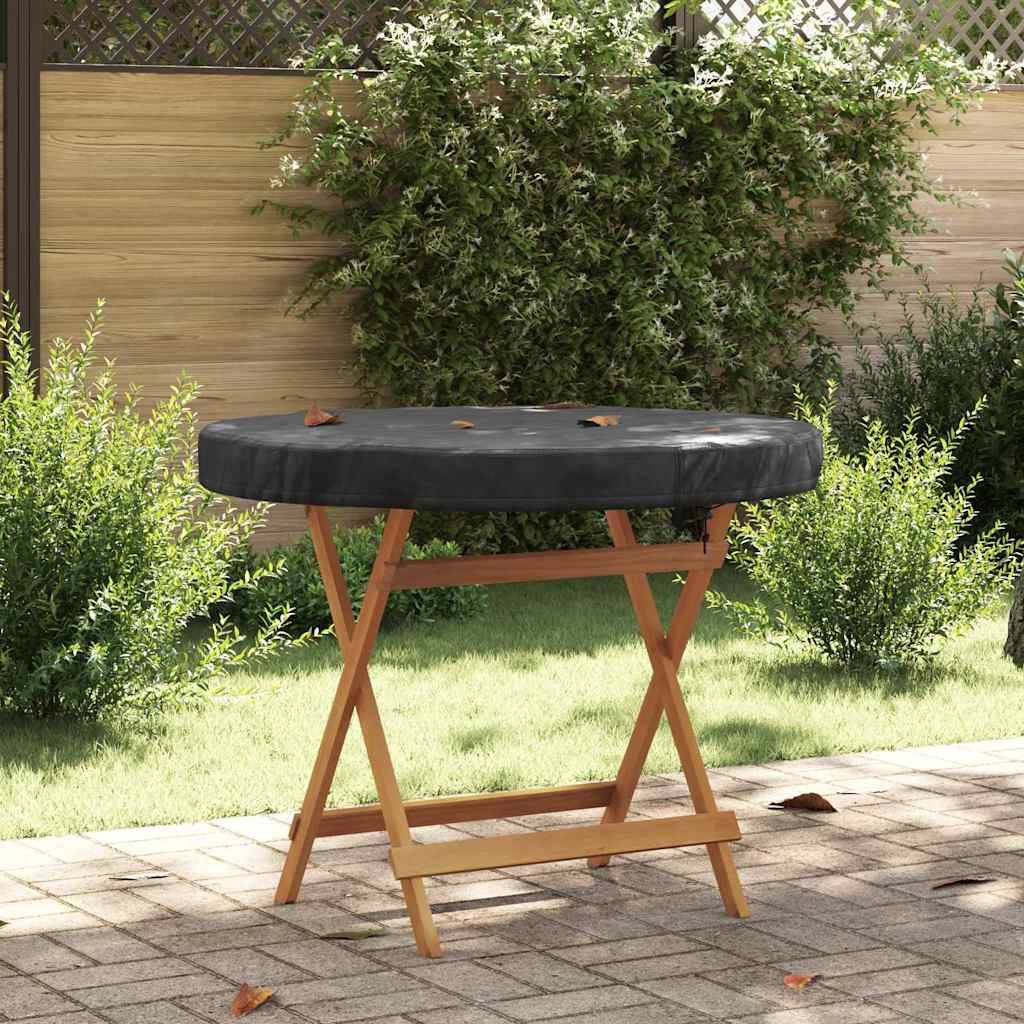 Housse pour Table d'Extérieur Tissu Oxford 210D Imperméable Protection Solaire Noir 112x112x10 cm – ComfortXL Outdoor Living - Image 1