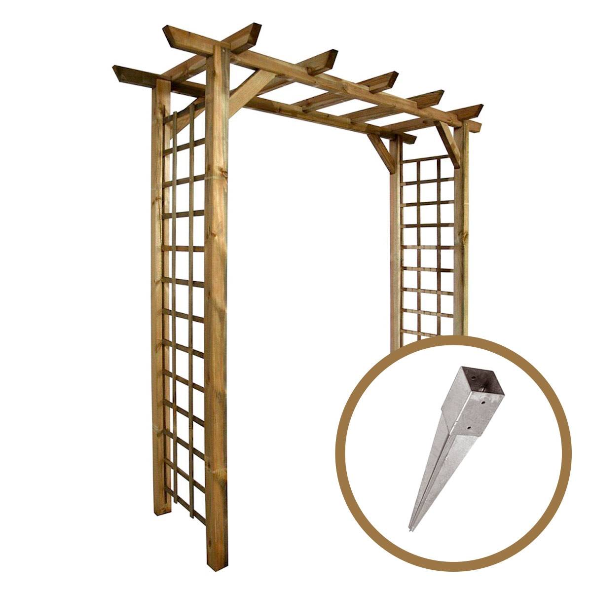 Arche jasmin droite + 4 supports poteaux à enfoncer - Cémonjardin - Imagen 1