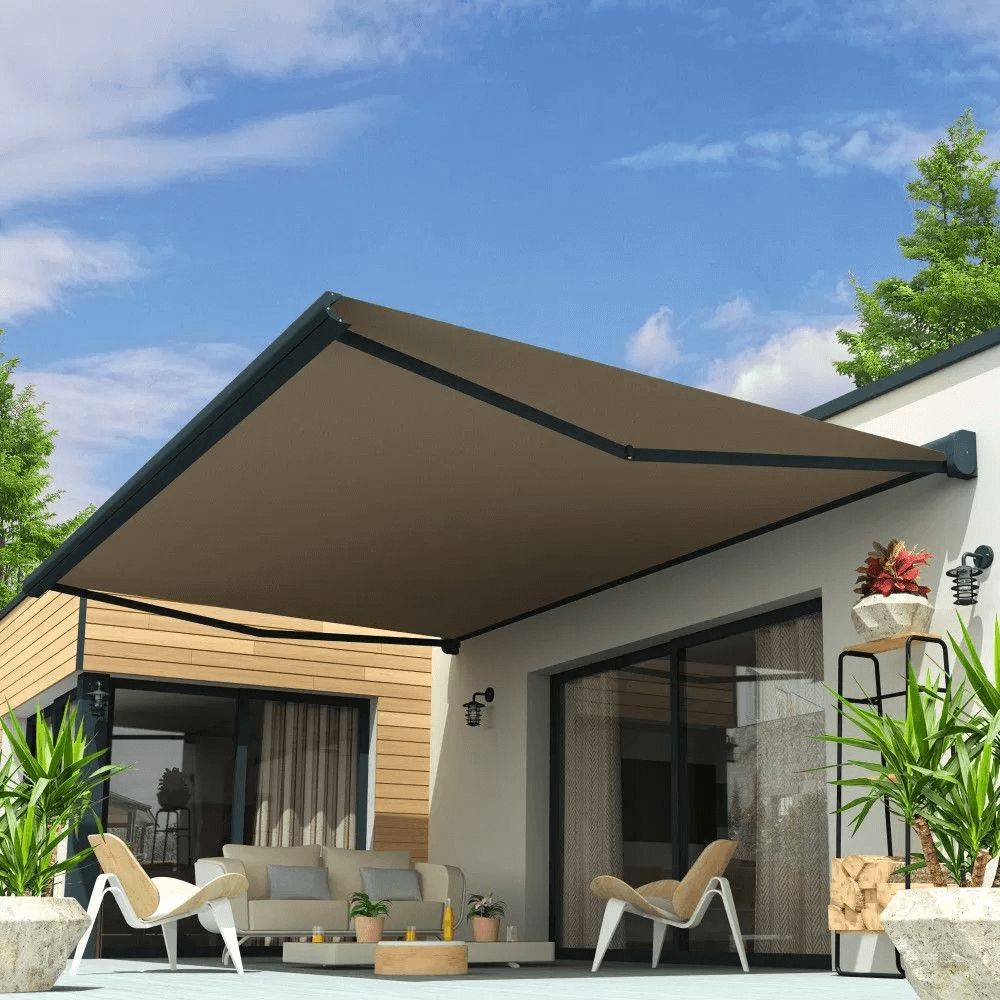 Intersun - Store banne coffre CELESTE 4,00x3,00 M (Motorisé Secours à Télécommande - Gris Anthracite - Taupe) - INTERSUN - Imagen 5