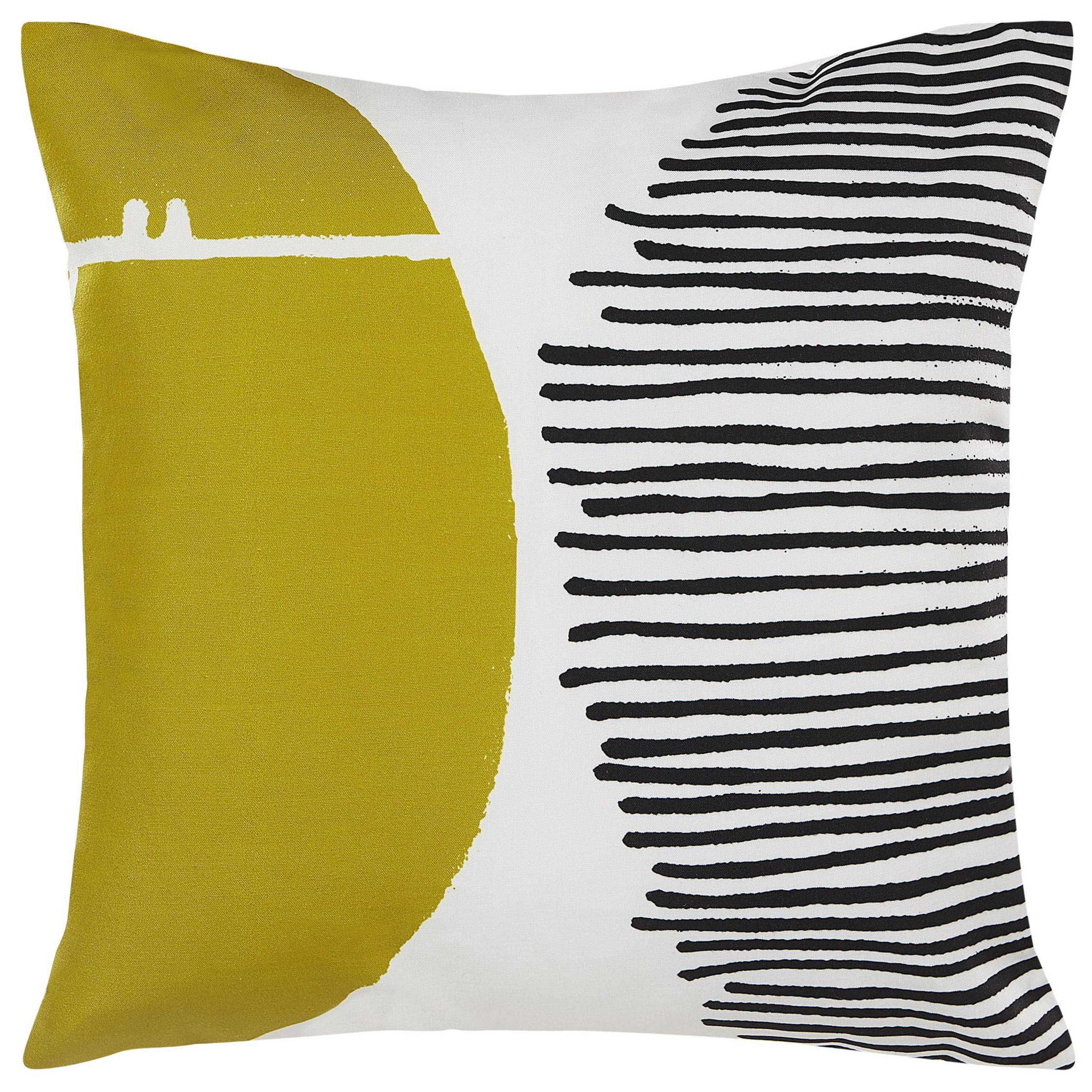 Beliani - Lot de 2 Coussins Décoratifs d'Extérieur à Motif Abstrait Jaune et Noir Fond Blanc Housse Amovible et Tissu Résistant pour Jardin Terrasse - Imagen 4