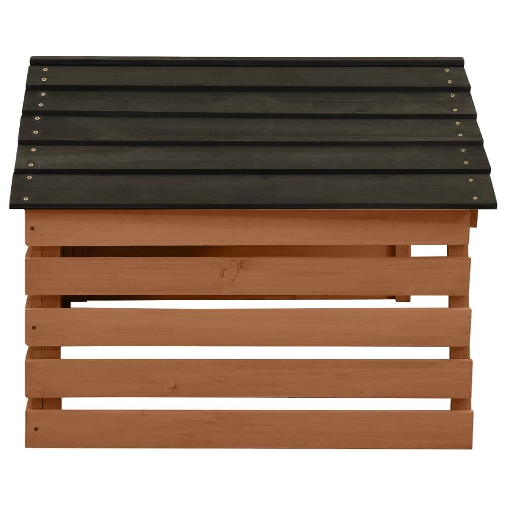 PANGIVO - Garage de tondeuse à gazon bois de sapin noir et marron 78 x 74 x 54 cm - PANGIVO - Image 3