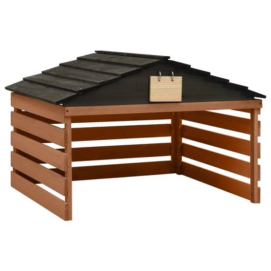 PANGIVO - Garage de tondeuse à gazon bois de sapin noir et marron 78 x 74 x 54 cm - PANGIVO - Image 1