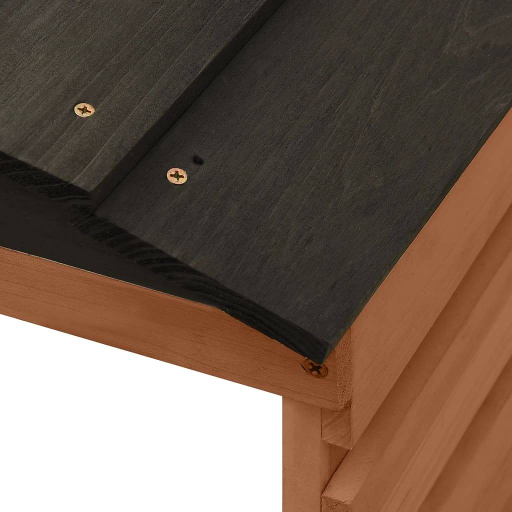 PANGIVO - Garage de tondeuse à gazon bois de sapin noir et marron 78 x 74 x 54 cm - PANGIVO - Image 6