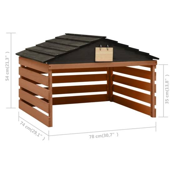 PANGIVO - Garage de tondeuse à gazon bois de sapin noir et marron 78 x 74 x 54 cm - PANGIVO - Image 7