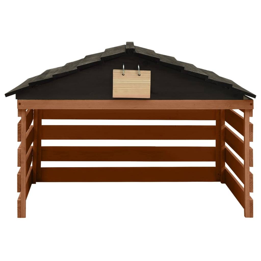 PANGIVO - Garage de tondeuse à gazon bois de sapin noir et marron 78 x 74 x 54 cm - PANGIVO - Image 2