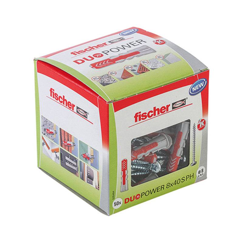 Fischer - Boîte de 50 chevilles bi-matière FISCHER Duopower PH avec vis - taille Ø 5 x 25mm - FISCHER - Imagen 2