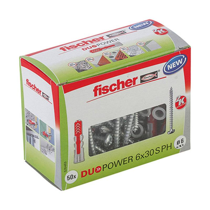 Fischer - Boîte de 50 chevilles bi-matière FISCHER Duopower PH avec vis - taille Ø 5 x 25mm - FISCHER - Imagen 3