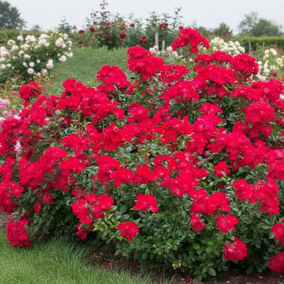 Rosier paysager Pink Flash® 'Trakeeplac' à fleurs Rouge/ - feuillage Caduc - Pot de 3L - 20/40 cm - Image 1