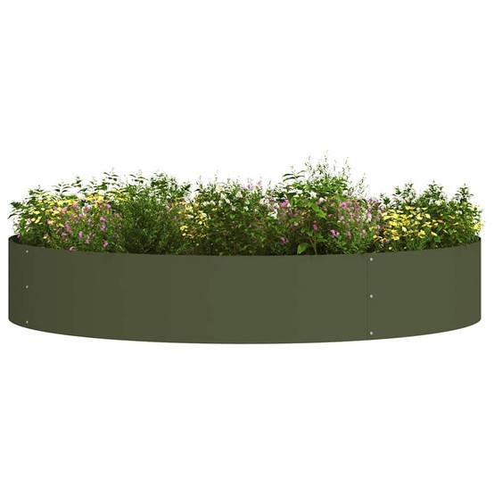 Grande Bordure de Jardin Ronde Acier Vert Olive Cercle de Plantation XXL Ø120x20 cm - ComfortXL Outdoor Living - Image 3